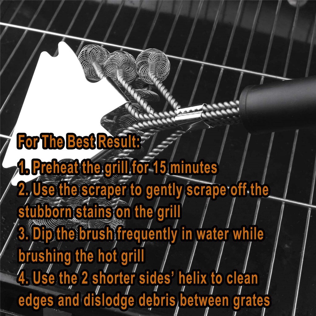 Barbeque Grill Schraper Draad Borstel Bbq Grill Draagbare Extra Brede Schraper Schoon Borstel Met Lange Steel