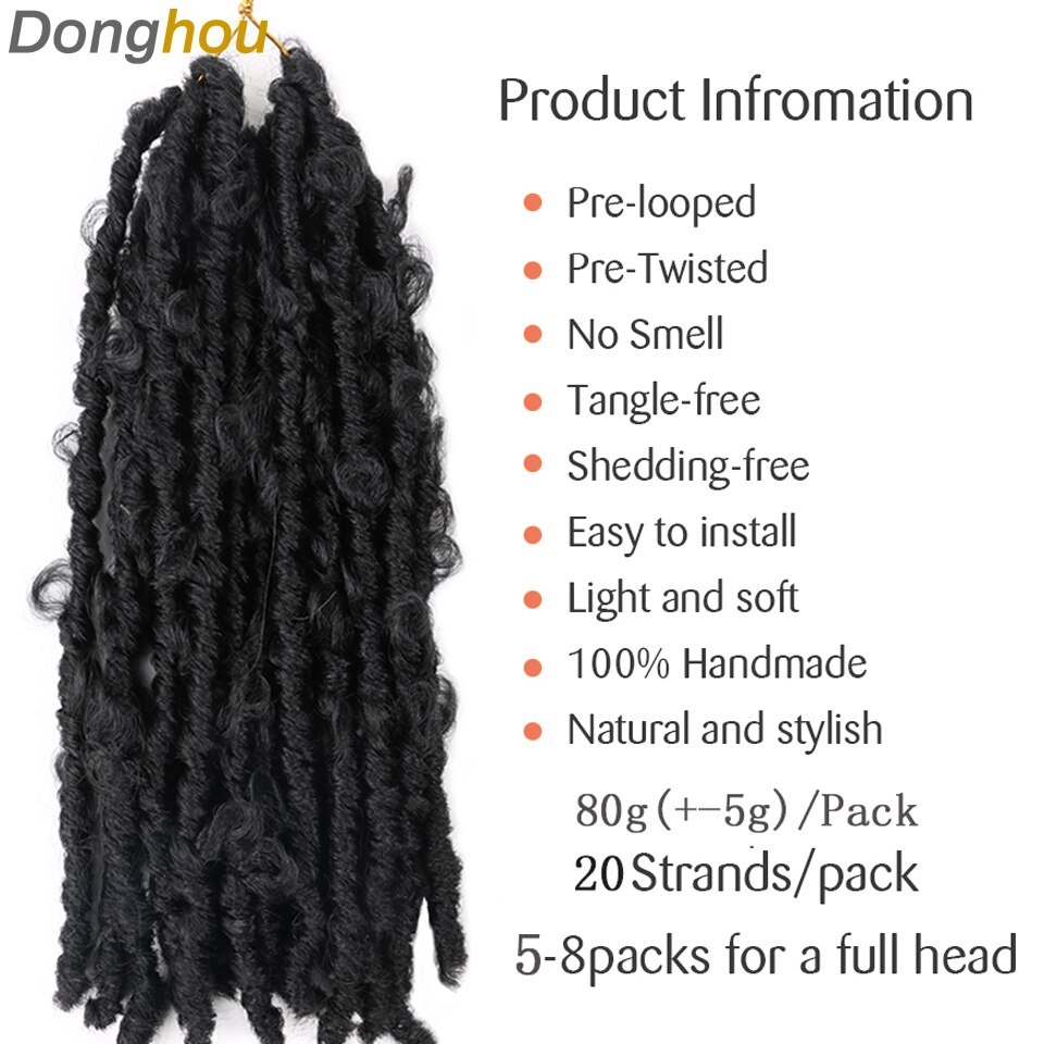 14 inches Butterfly Locks Crochet Hair Ombre Butterfly Distressed Locs Correct Hair 1b 27 30 Bug Easy Braiding Hair 1 3 6 7 9Pcs