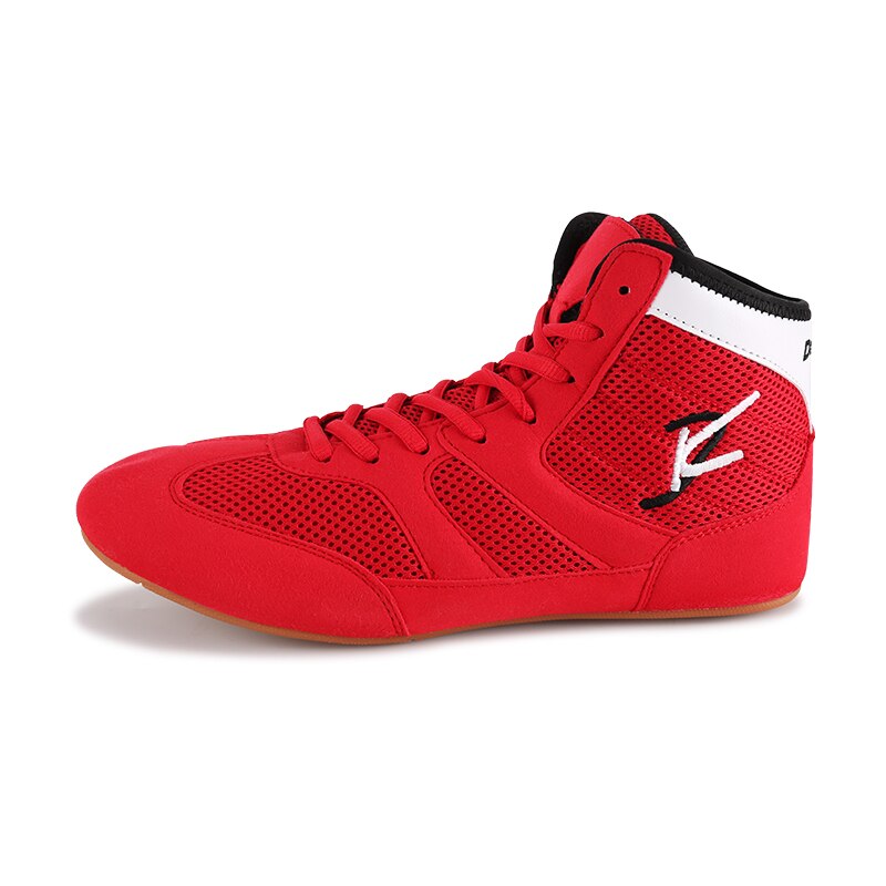 Mens Wrestling Shoes Annti Slip Boxing Sneakers Red Blue Light Weight Wrestling Sneakers Men Breathable Boxing Shoes Boy: HongSe / 9.5