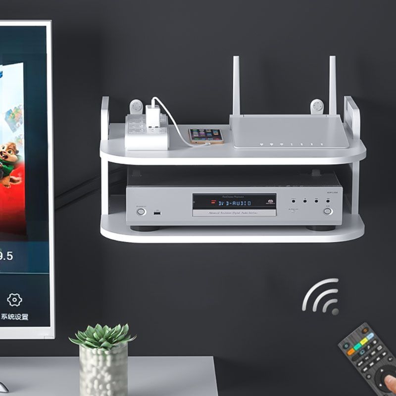 Wall Mounting Metal Wireless Wifi Router Boxes/TV Set-Top Box/DVD Player Stand/Telephone Holder Rack Shelf Bracket