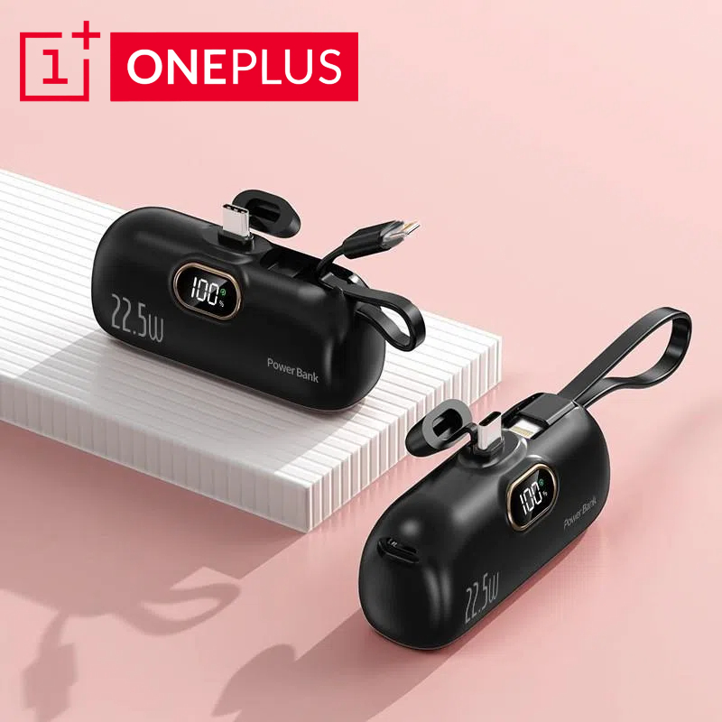 ONEPLUS 30000mAh Mini banco de energía portátil cápsula fuente de alimentación móvil batería externa de emergencia cargador rápido para iPhone tipo c: Negro / 10000mAh