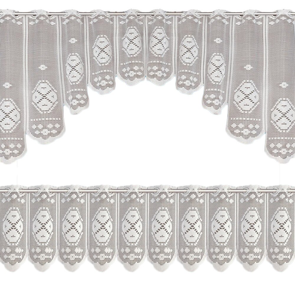 mode 2 STUKS Kant Koffie Cafe Venster Tier Gordijn Set Keuken Eetkamer Home Decor Lot 11.7: H