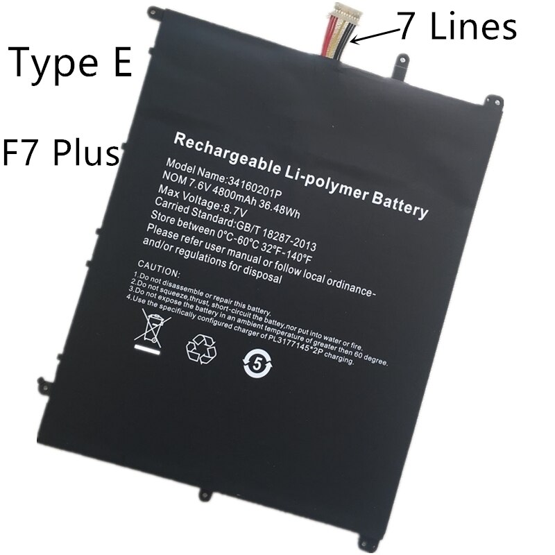 Batería 30154200P para portátil Teclast F6 Plus,F7 Pro,Ezbook X4,E17 MT133,TH133K,TH140A,AK14,N14W,NB131,NB132,NV-2874180-2S,A146: Type E-7 Lines