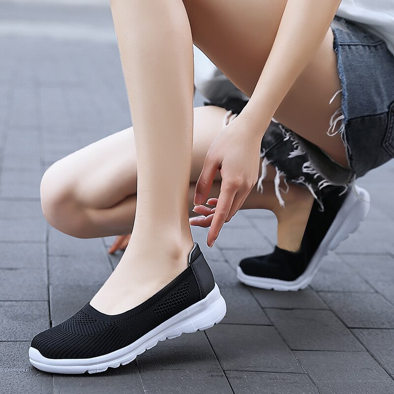 LEMAI Flats Women Shoes Summer Breathable Mesh Casual Shoes Woman Slip-on creepers moccasins Ladies Loafers Shoes
