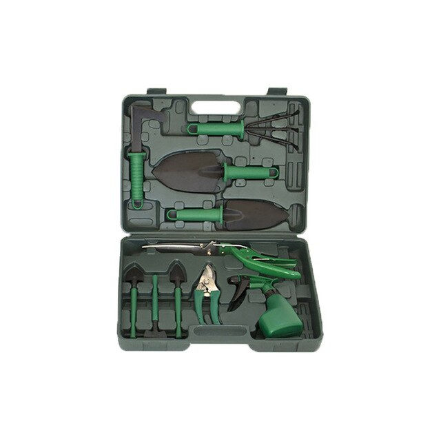 5 pièces  / 10 pièces (chaque ensemble) fleurs en pot plantation jardinage outils de plantation mini ensemble d'outils de jardin vert foncé / violet: Ensemble vert 10 pièces