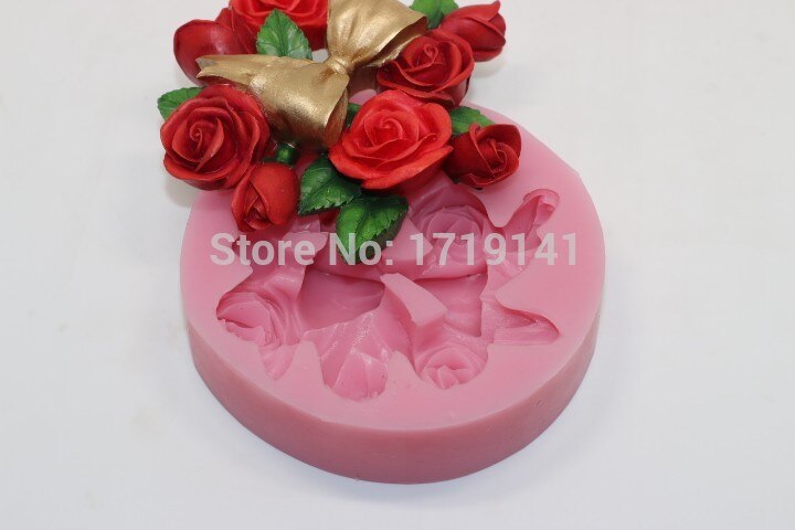Moules en silicone fleur de rose biscuit | Moules en forme de gâteau Fondant en silicone, moule Pace roses sèches