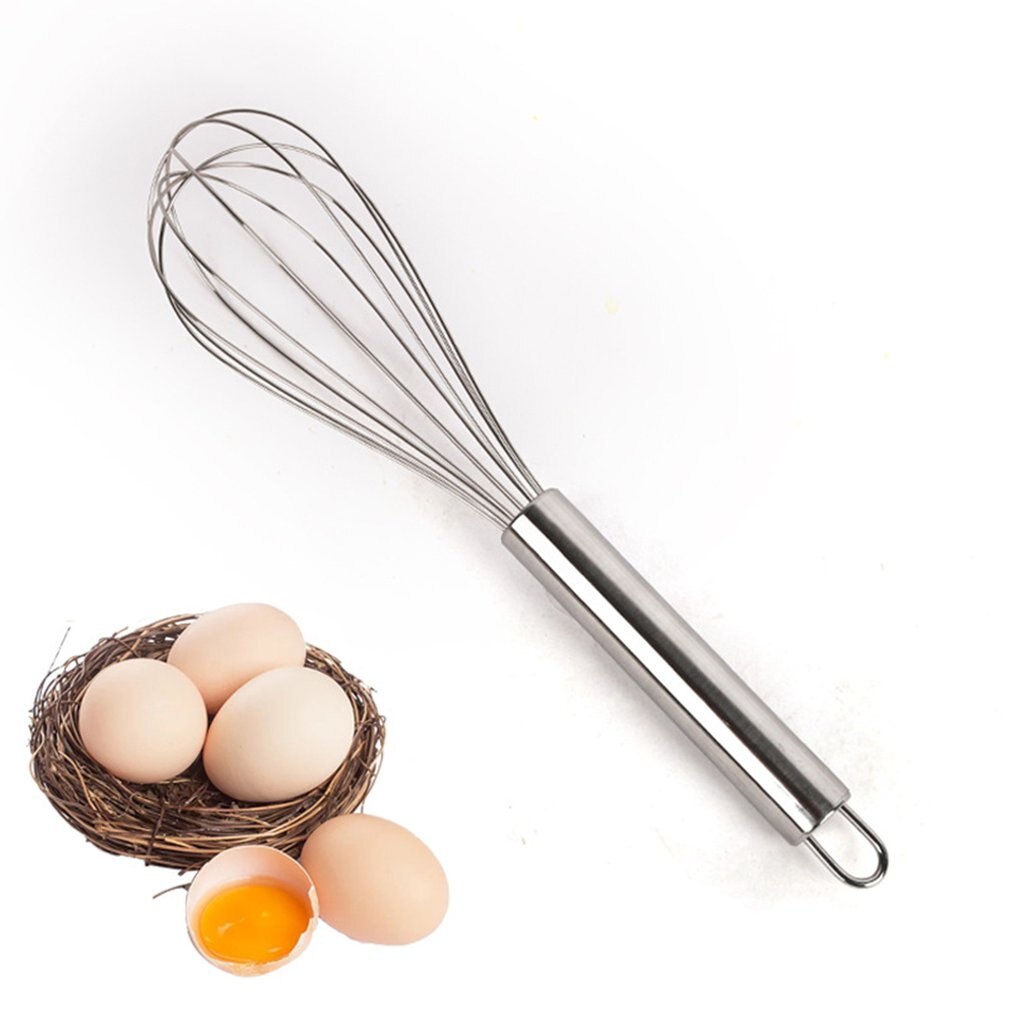 Manual Eggbeater Stainless Steel Anti-Slip Hand Holding Blender Baking Tools Cream egg whisk hand blender: 8inch