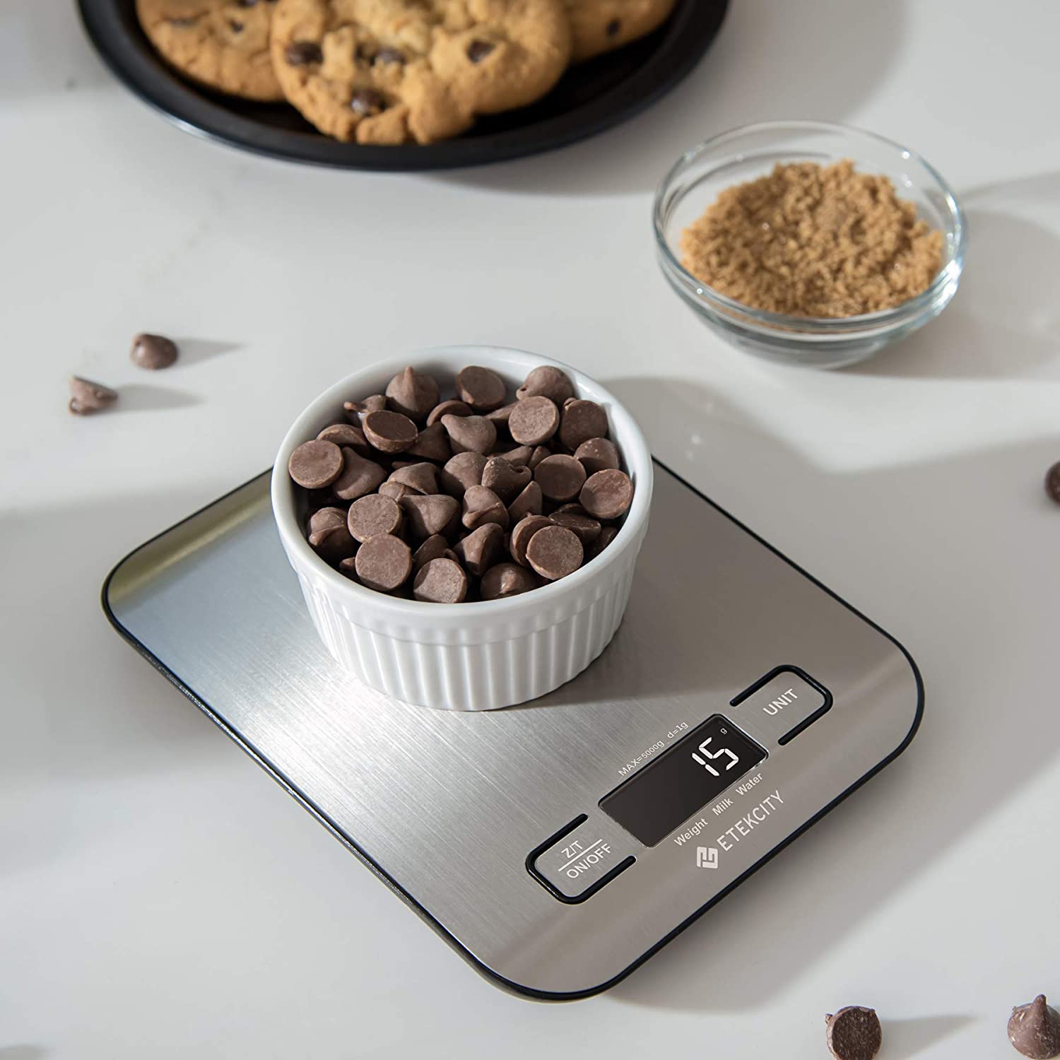 Rechargeable flat stainless steel kitchen scale 5kg baking scale kitchen electronic scale 10kg small table scale gram scale