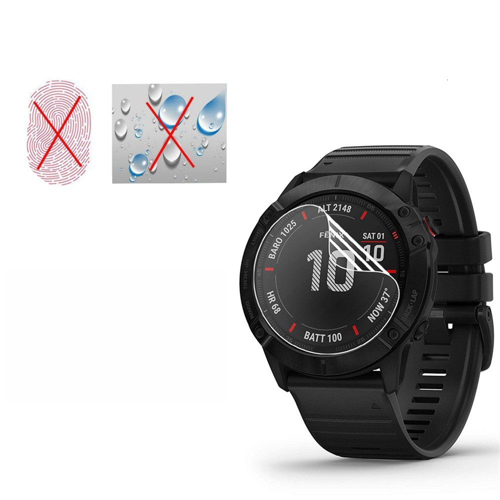 2Pcs Hydrogel Film Screen Protectors Voor Garmin Fenix 6 6S 6X Pro Sapphire Solar 2.5D Soft Tpu Clear horloge Shockproof Cover Case