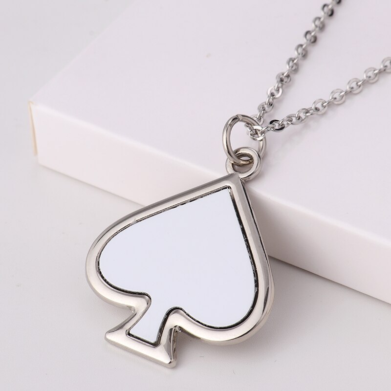 Mode Sublimatie Lege Spade K Hart Ketting A0077