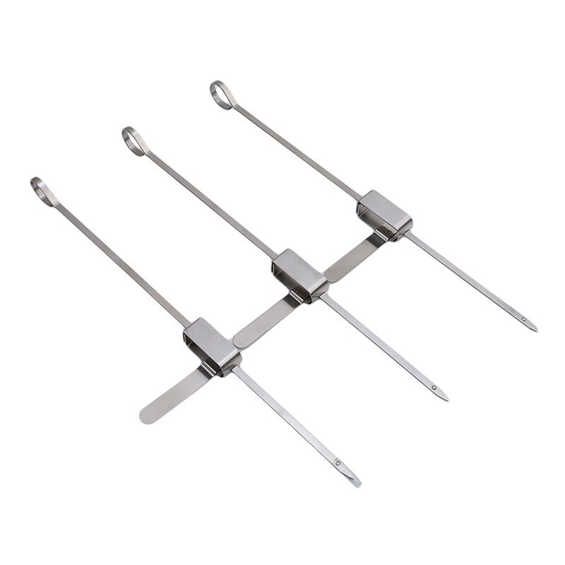 3Pcs/Set Stainless Steel Barbecue Stick Barbeque Skewers Kebab Sticks Barbecue Accessories Bbq Tools