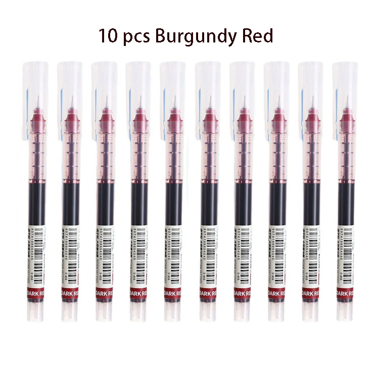 Bolígrafo de Gel líquido recto de 10 colores, bolígrafos de Gel coloridos de gran capacidad de secado rápido, bolígrafos Rollerball de 0,5mm, papelería para escuela y oficina: YELLOW