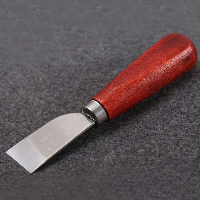 Leathercraft Cutting Tool Knife Stainless Steel Leather Cutting Knife Craft Tool with Wooden Handle Tool BS