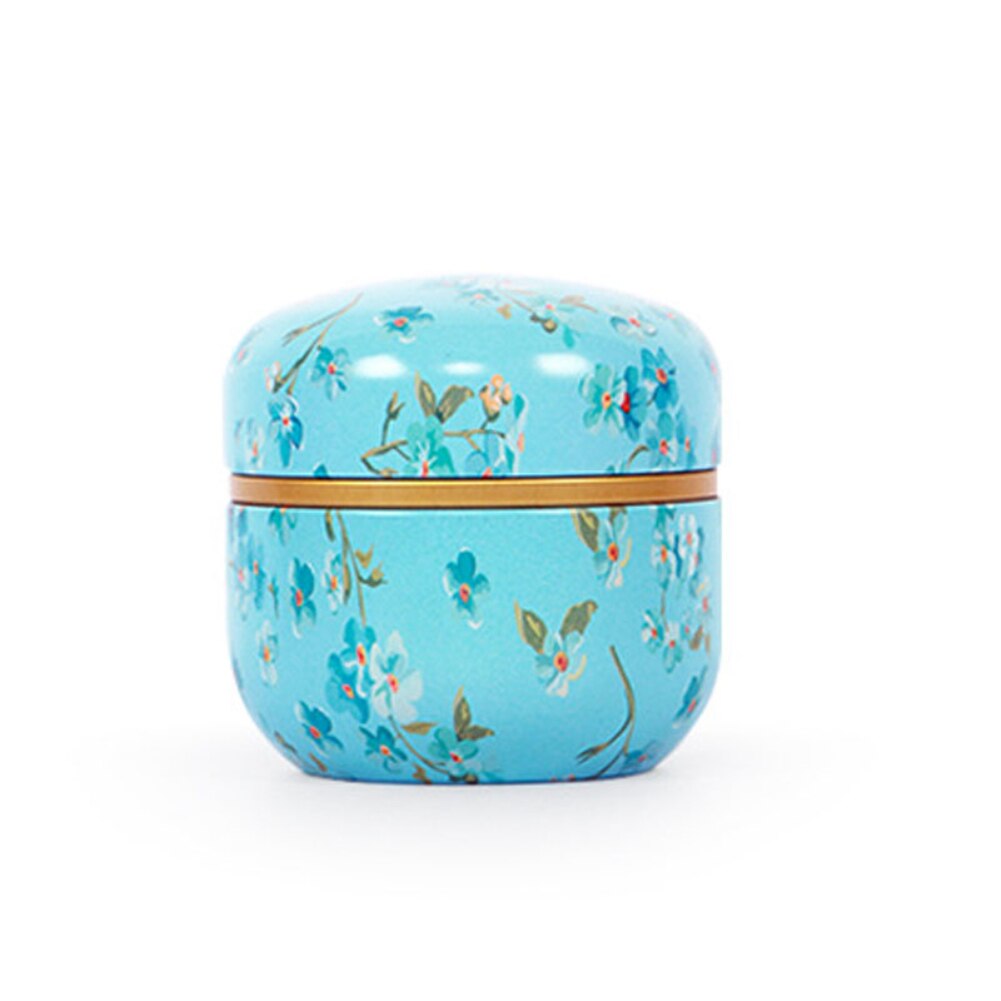 Japanse Stijl Bloem Rose Thee Box Ronde Vorm Blik Opbergdoos Candy Cookie Container Thee Jar Blikjes Case: Oranje