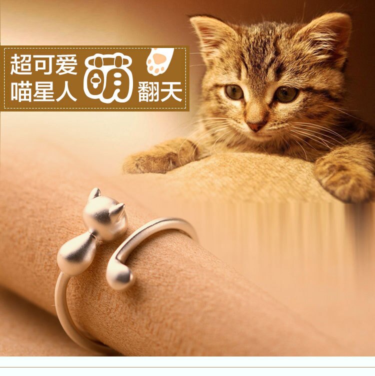 Trendy Zilveren Kleur Kat Ringen Voor Vrouwen Bridal Wedding Engagement Sieraden Grote Opening Antieke Ringen