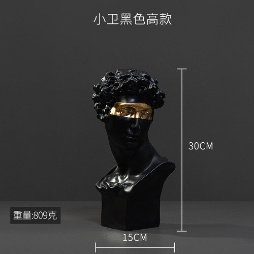 Nowoczesna imitacja gipsu żywica Dawid sztuka rzeźbiarska biust portret wenus statua figurki urządzanie salonu dekoracja wnętrz: J