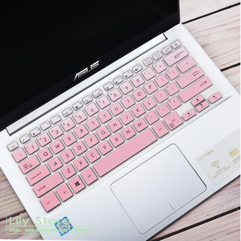 For Asus vivobook S14 X411U X411UF X411UA X411 X411UN X411MA e406 e406ma e406su 14 inch laptop 14 inch Keyboard Cover skin: Fadepink