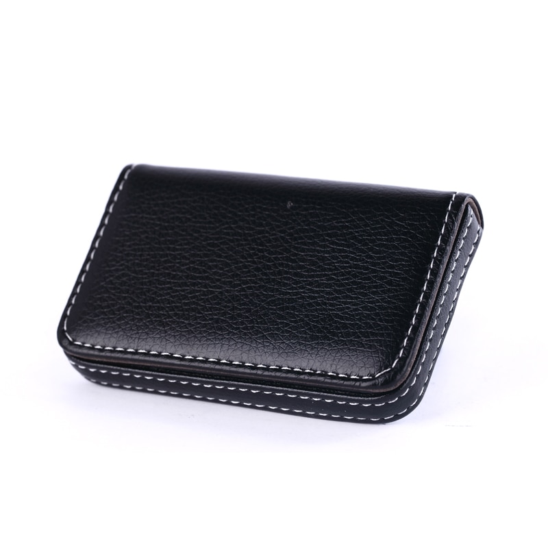 BONAMIE Large Capacity Unisex Business Card Case ID Pouch Women Pu Leather Card Box Man Credit Card Holder Black Brown