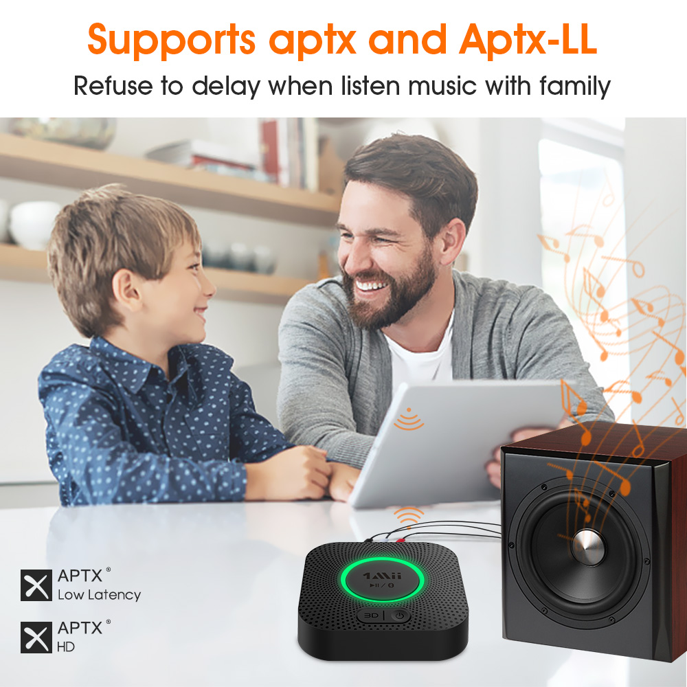 1mii b06Plus Bluetooth-Audio- empfänger aptx ll 3d lang Palette Dual Verknüpfung 3,5mm Aux Bluetooth-Adapter für Auto Kopfhörer Heimat Stereo
