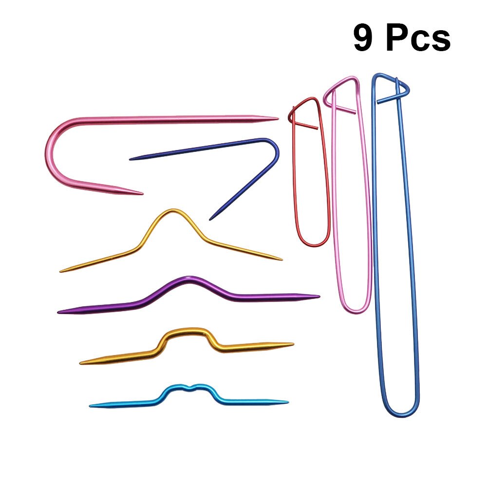 9 Stck Kabel Nadel krumm Nadel Stich Halfter Tragbare Regenbogen Farben betroffen Nadeln Bausatz Für betroffen Zubehör