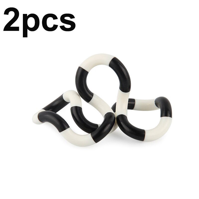 2Pcs Zappeln Anti Stress Spielzeug Twist Erwachsene Dekompression Spielzeug Kind Verformung Seil Perfekte für Stress kind zu Spielen Spielzeug: blackWhite2p