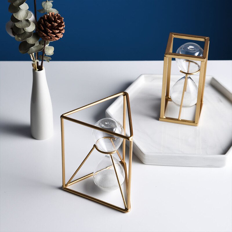 Hourglass clock ornaments Nordic luxury golden hourglass hourglass timer modern window desktop home decoration