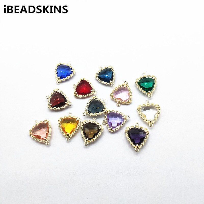 ! 20x17mm 50pcs Crystal glass Triangle Connectors for Jewelry Findings Earrings parts,hand Made Earrings Jewelry DIY