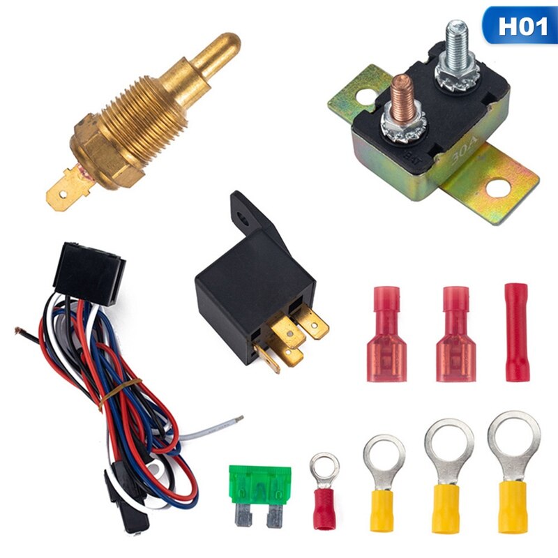 Relay Wiring Harness Temperature Switch Connecting Terminal Medium Fuse For Trucks Vehicle Radiator Fan Repair: Default Title