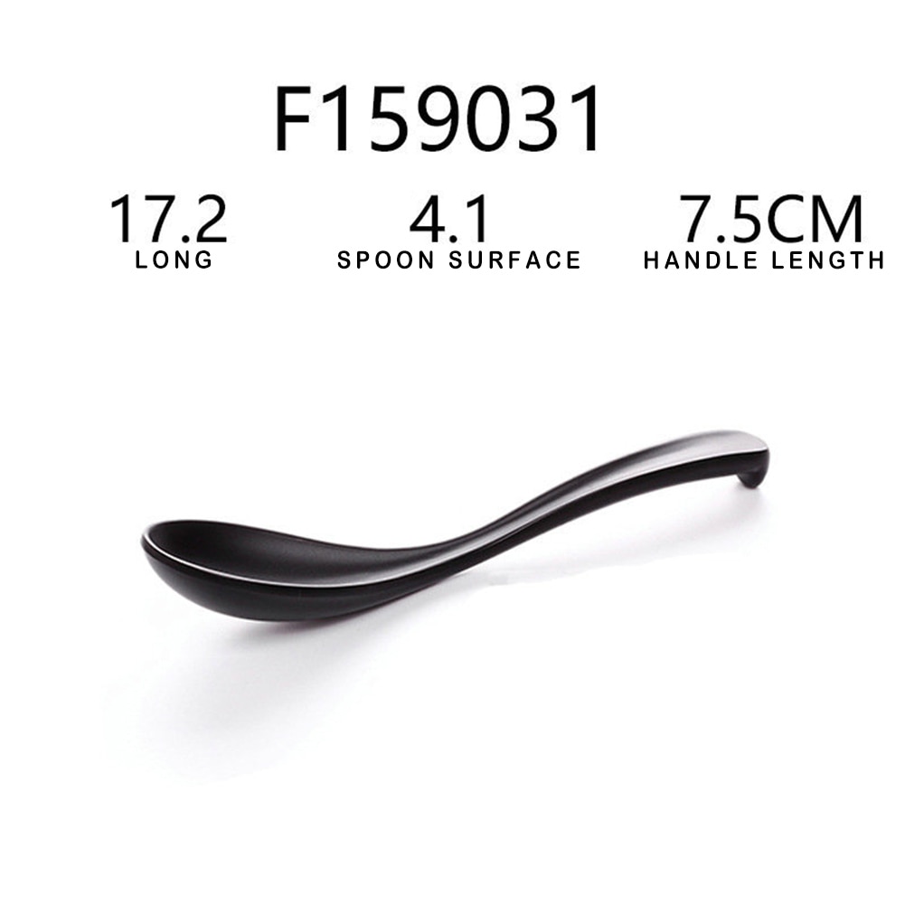 Black Soup Spoon Ramen Soup Bowl Multi-Size Plastic Spoon Ladle Buffet Restaurant Tableware Supplies DH
