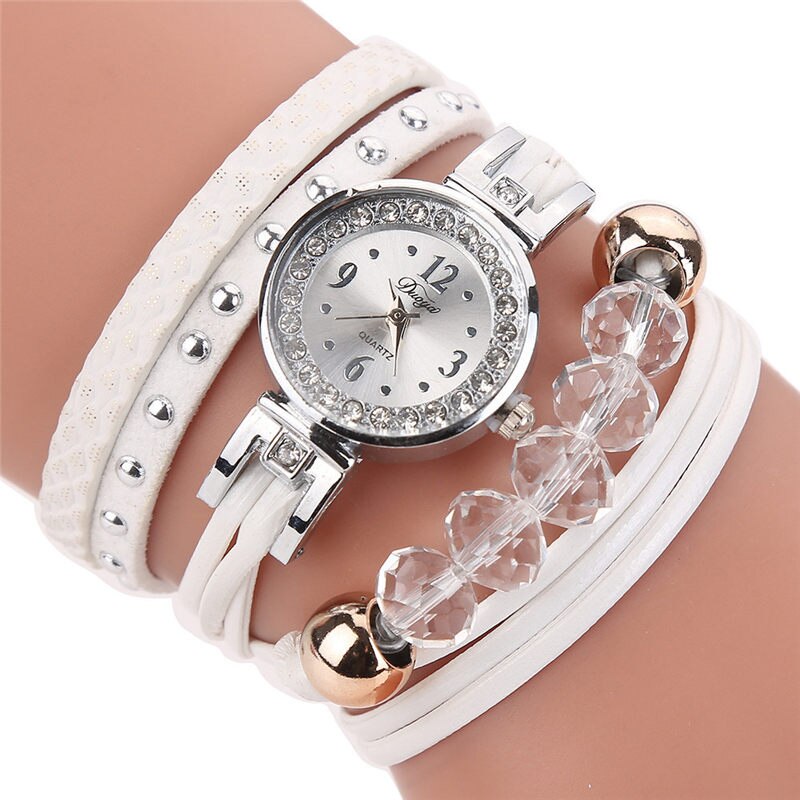 DUOYA Horloge Vrouwen Populaire Quartz Klok Luxe Armband Horloges voor vrouwen Horloge Byan Kol Saati Horloges Vrouwen uhren # EEN: white