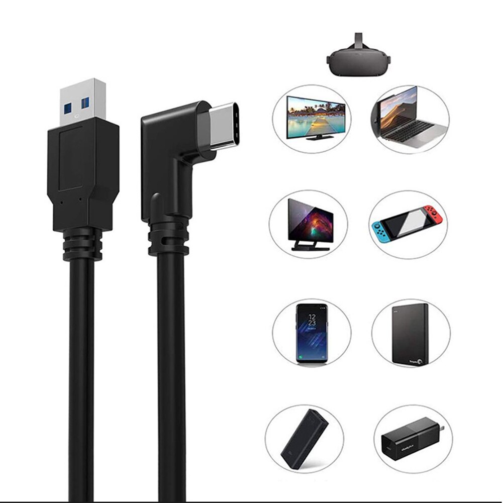 Cable de carga de línea de datos de 5M para auriculares Oculus Quest 2 Link VR, USB 3,0 tipo C, USB-A de transferencia de datos a Cable tipo C, accesorios de VR