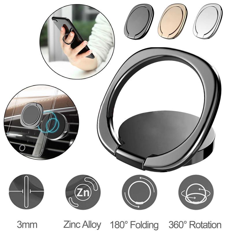 Uniwersalny metalowy uchwyt na telefon Ring Finger Adhesive telefon komórkowy stojak na biurko 360 obrotowy do Samsung A51 iPhone Xiaomi Google