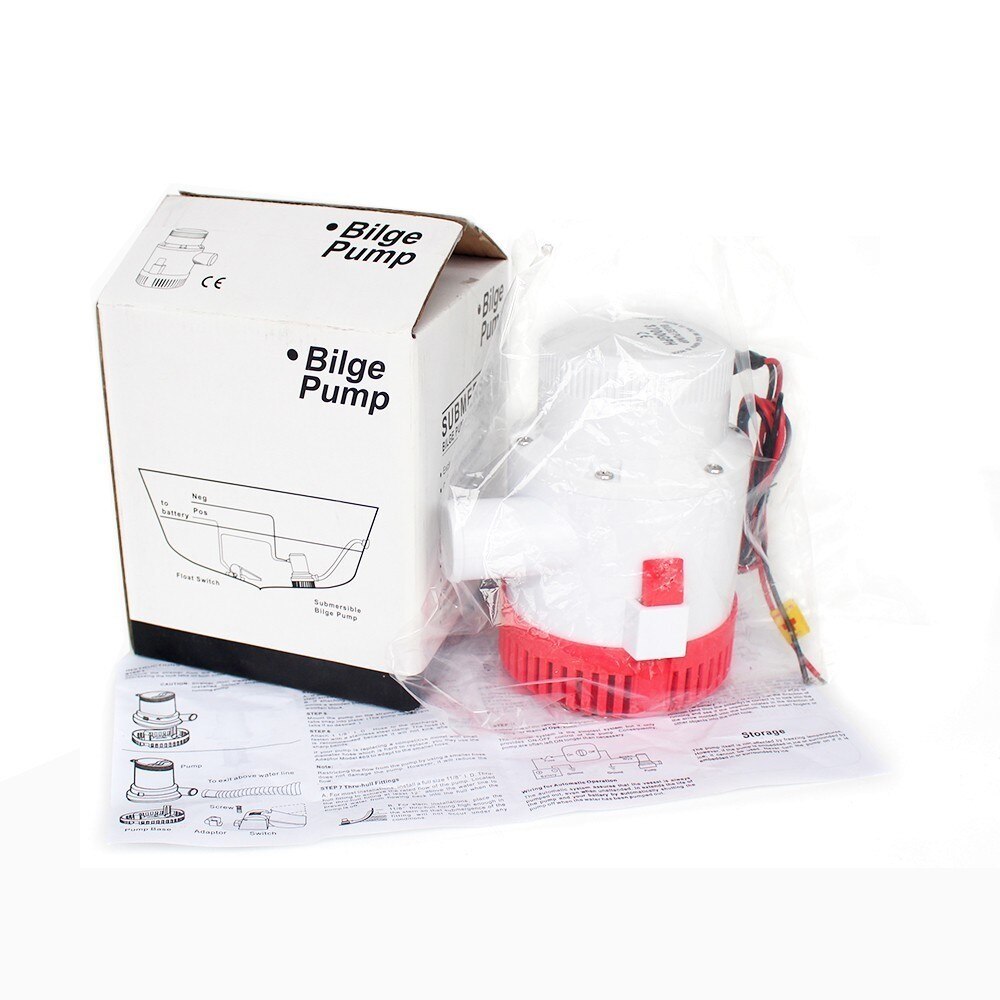Large flow dc 12v 24v bilge pump 3700GPH electric water pump for boat accessories marin,submersible boat water pump 12 24 v volt