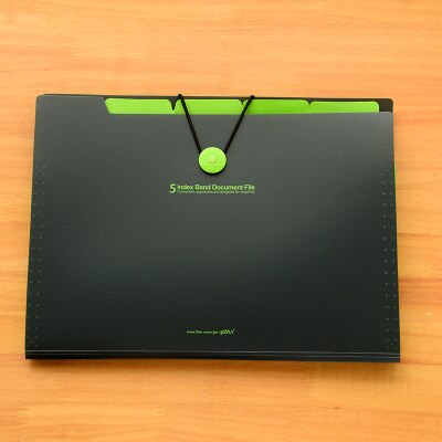 Mærke vandtæt bog  a4 papir arkivmappe taske harmonika stil dokument rektangel kontor hjemmeskole farve tilfældig: Sort 5 gitter