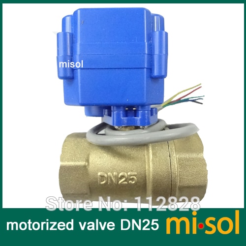 motorized valve brass, G1" DN25, 2 way, CR05, electrical valve, motorized ball valve