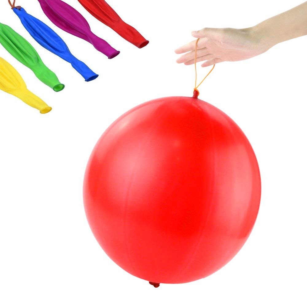 Balloons Physical Exercise Punching Ball Children's Toys Kids With Rubber Band Handle 35 Pcs/Set
