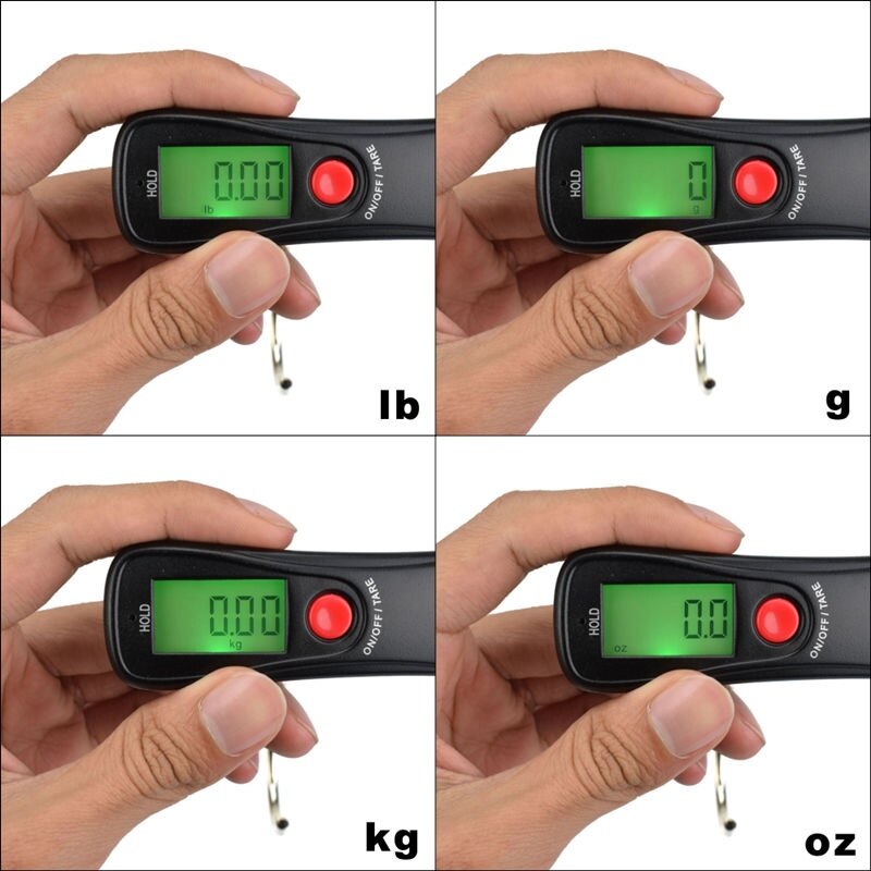 Junejour Portable Mini Digital Hand Held Fish Hook Hanging Scale Electronic LED Display Weighting Luggage Scale Gram Balance