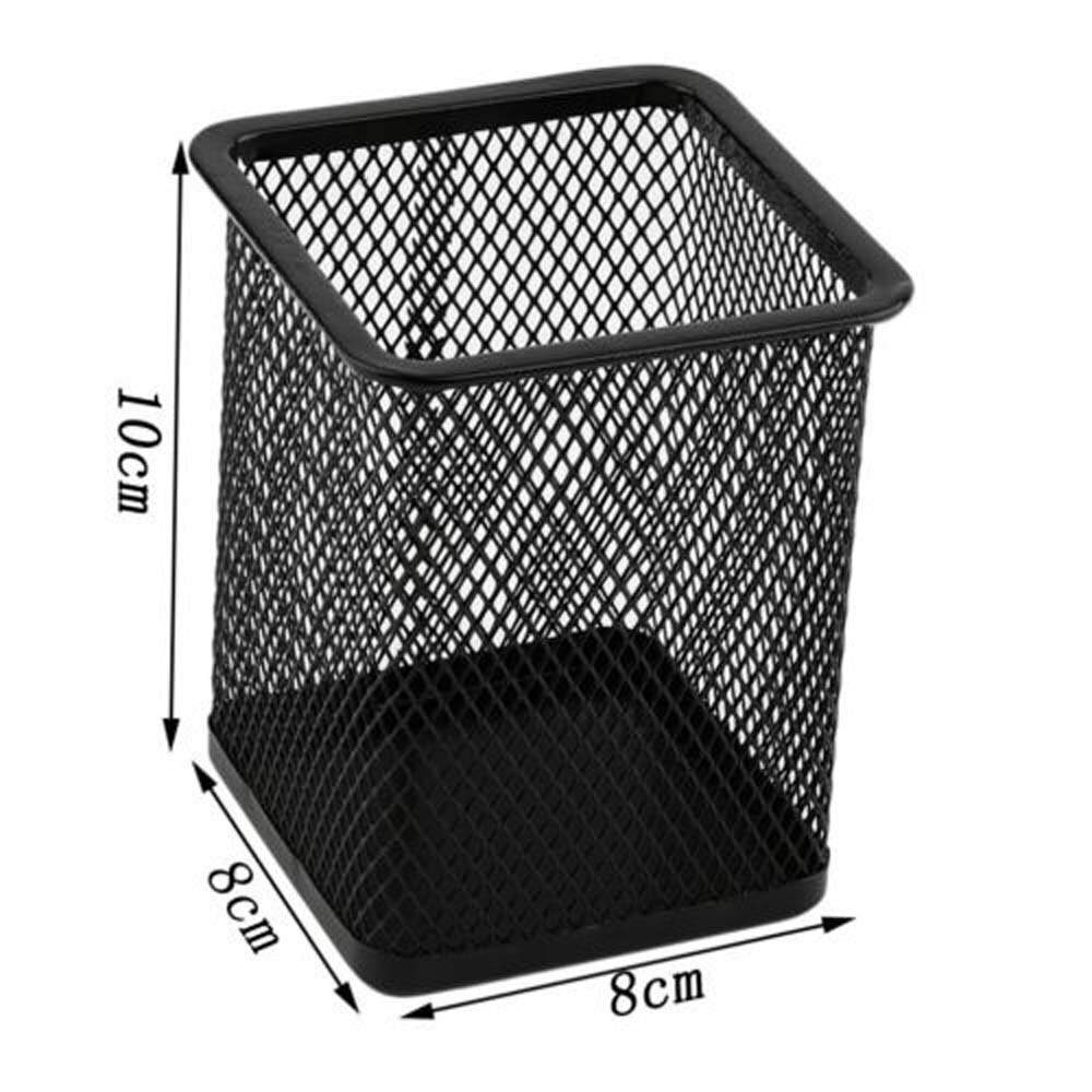Pencil Holder Office Desk Metal Mesh Square Pen Pot Cup Case Container Organiser Durable Pencil Case