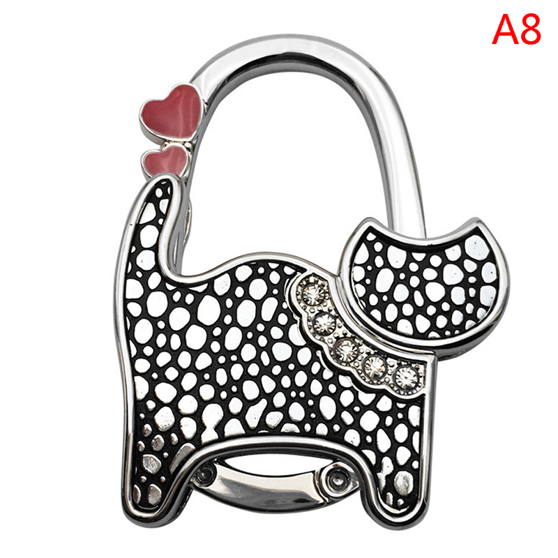 Portable Folding Handbag Hook Holder Purse Hanger Table Edge Hanging Hooks For Handbag Decoration Women Bag Organizer: Silver