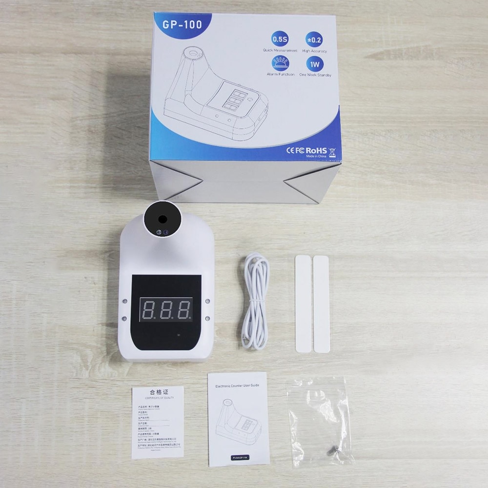 Non-contact IR Infrared Sensor Forehead Hanging Wall Mount LCD Digital Infrared Thermometer High Precision Temperature