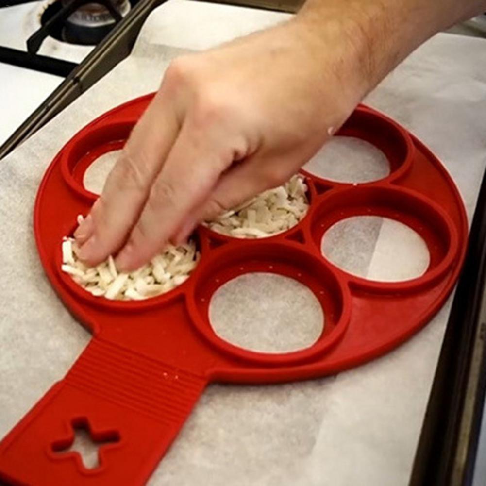 Handige mal voor het maken van gebakken ei-pannenkoeken, siliconenvorm, antiaanbaklaag, eenvoudige bediening, ronde vorm voor pannenkoeken, omeletten, keukenaccessoires