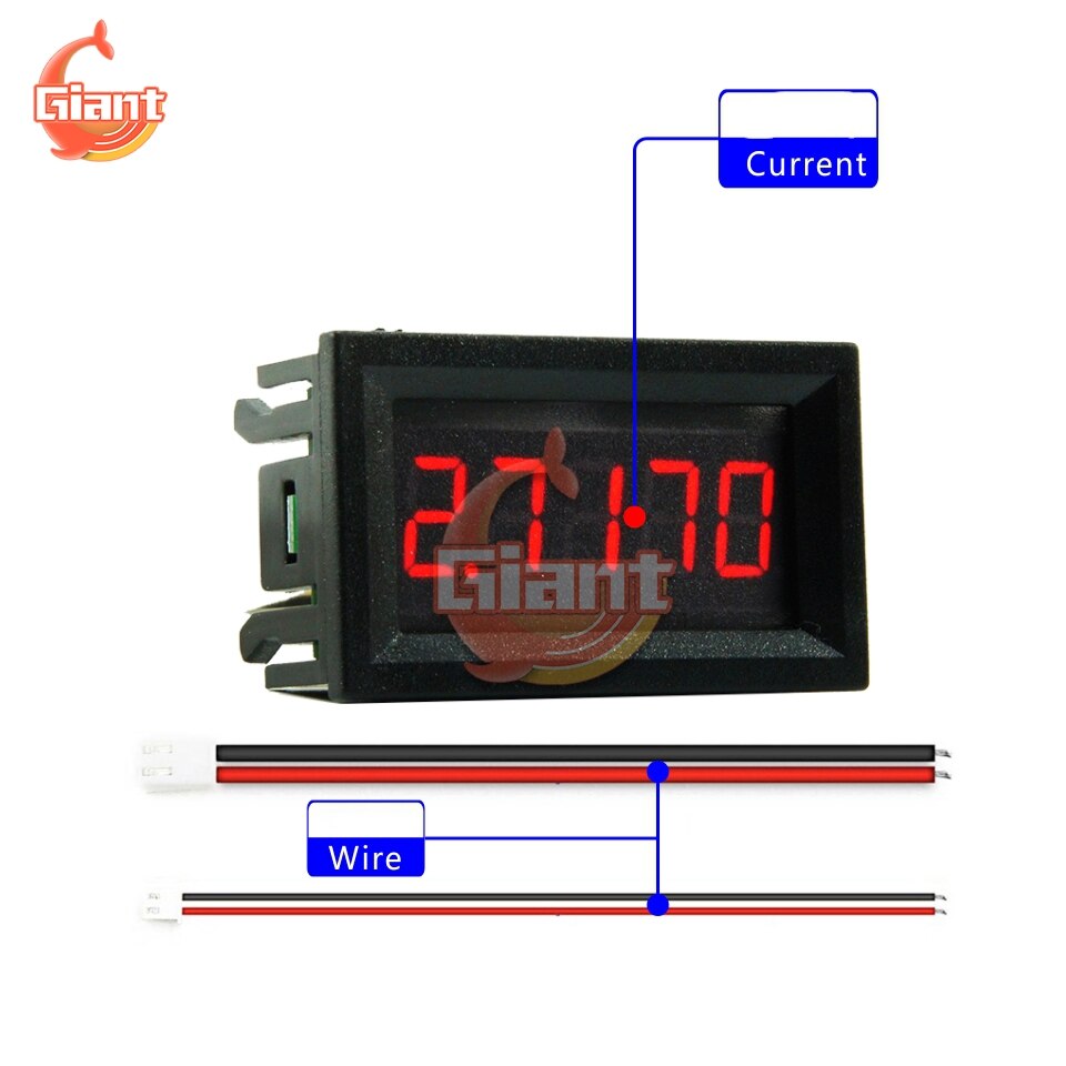 DC4-30V 0.36 inch LED 50.000mA 50mA 5 Digits DC Ammeter Digital Current Panel Meter 12V Amp Tester Detector Built-in Shunt