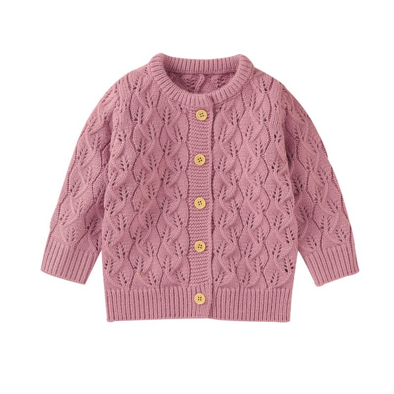 1111 baby sweater efterår baby pige dreng hul cardigan afslappet overtøj frakke tøj: S / 6-12m