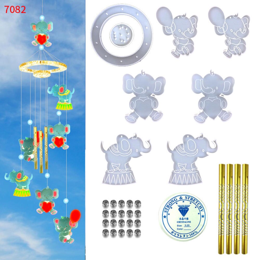 Attrape-rêve en résine époxy, moule en silicone pour miroir, décoration murale, outil fait à la main, bricolage, pour la maison: elephant 1