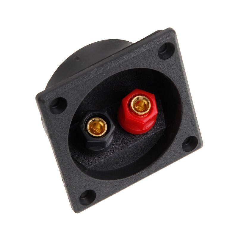 Square Shape Double Binding Post Type Speaker Box Terminal Cup Black And Red
