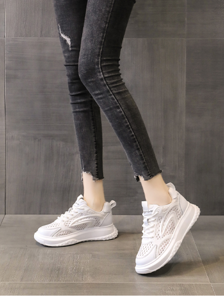 Zapatos blancos pequeños para mujer, zapatillas deportivas coreanas de malla transpirable para primavera y verano, zapatos planos de ocio coreanos, novedad de
