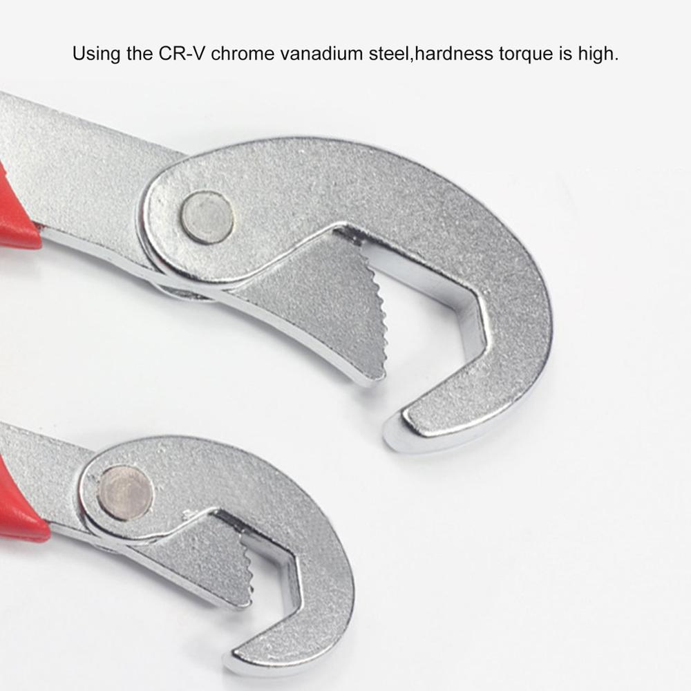Two Heads Multi-Function Universal Wrench Adjustable Grip Wrench 9-22mm Ratchet Wrench Spanner Hand Tools for Pipes