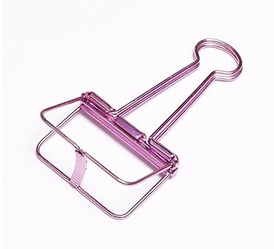 6 stuks/pak schattige 50mm bindklemmen metalen klembordklem met beschermende plastic hoek paperclips kantoorklemmen: Paars