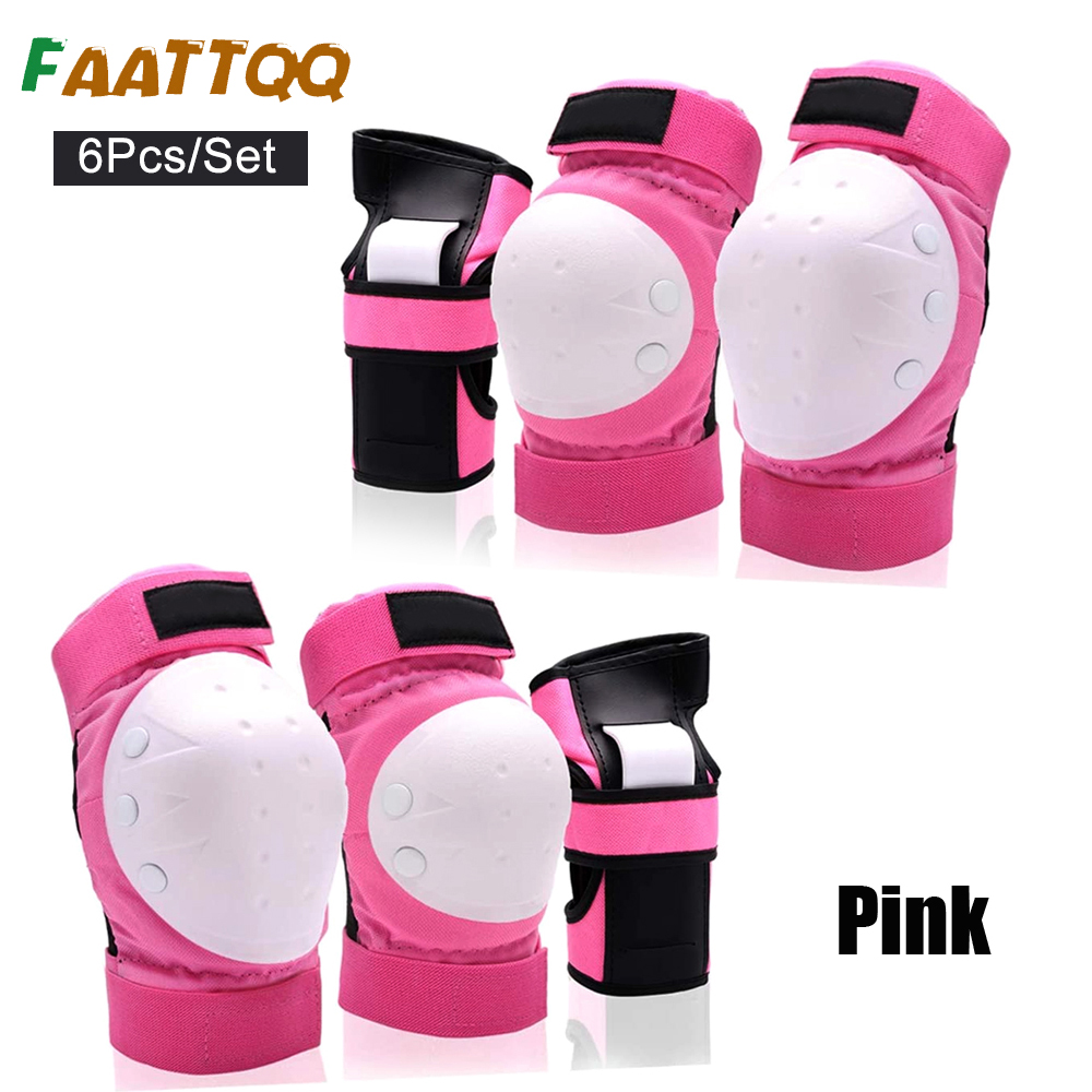 Knie-Ellenbogenschützer für Kinder/Erwachsene, Handgelenkschützer, Schutzausrüstungsset für Rollschuhe, Radfahren, BMX, Skateboard, Roller-Reitsport: S / Rosa