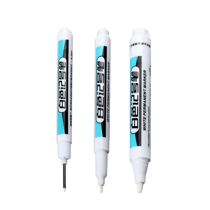 Set van 0.7/1.0/2.5mm witte verfmarkers met fijne punt, olieachtige, permanente verf voor steen, stof, hout, metaal, glas, canvas, banden en graffiti.: Pruim